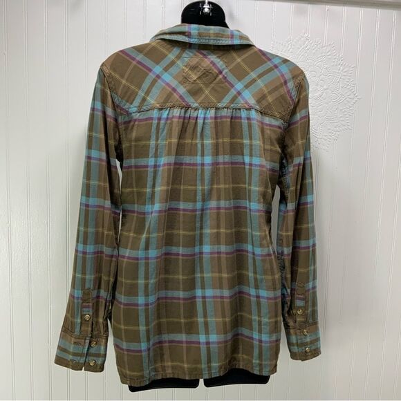LIFE IS GOOD 1/2 button down flannel shirt - Picture 3 of 5